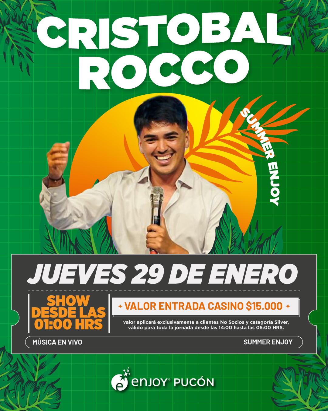 Afiche de 🎤🔥 CRISTOBAL ROCCO EN SUMMER ENJOY 🌴