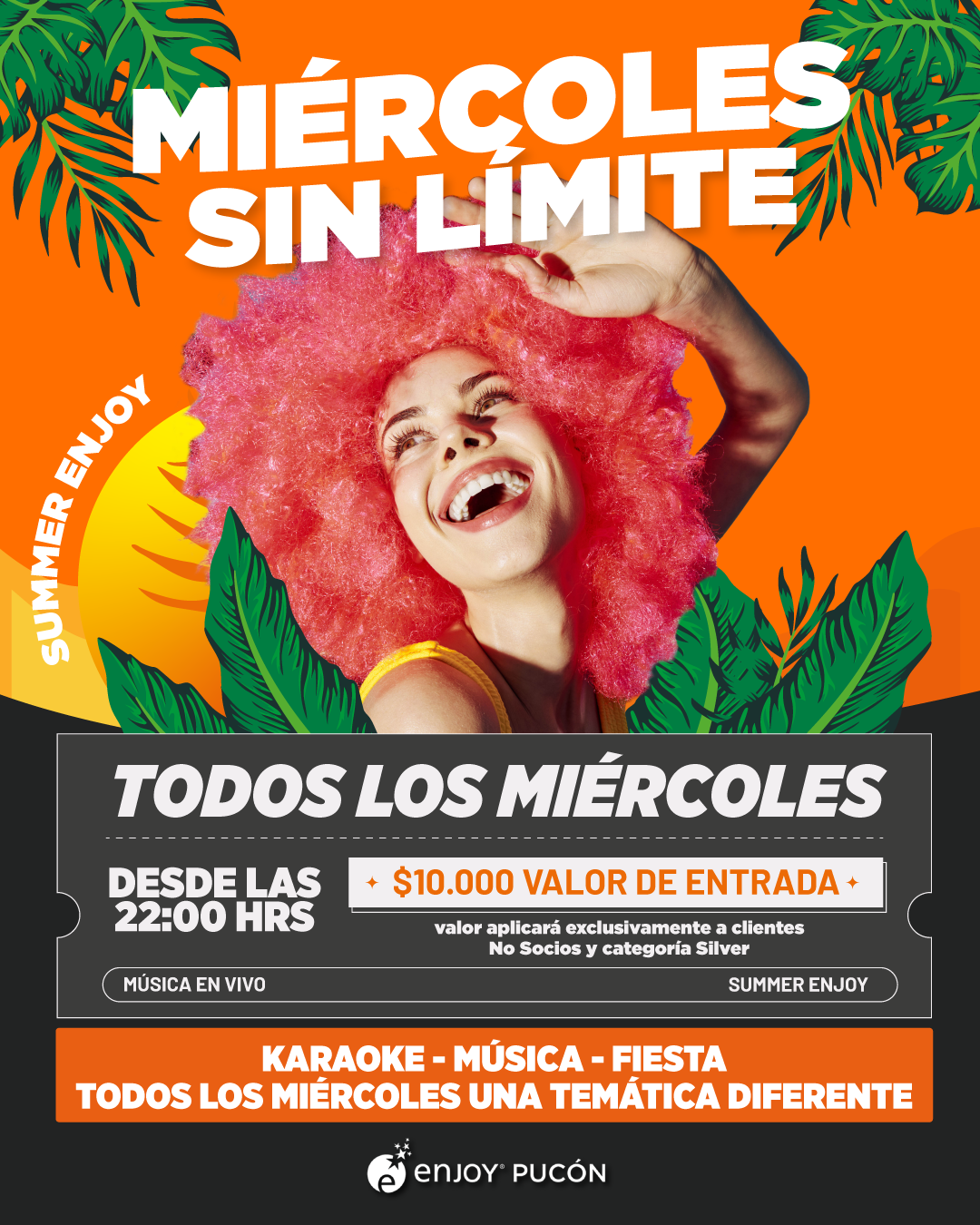 Afiche de 🔥🎉 MIÉRCOLES SIN LÍMITE EN SUMMER ENJOY 🎉🔥