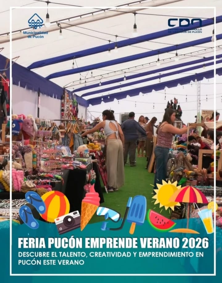 Afiche de ✨ FERIA DE VERANO PUCON EMPRENDE 2026 ✨