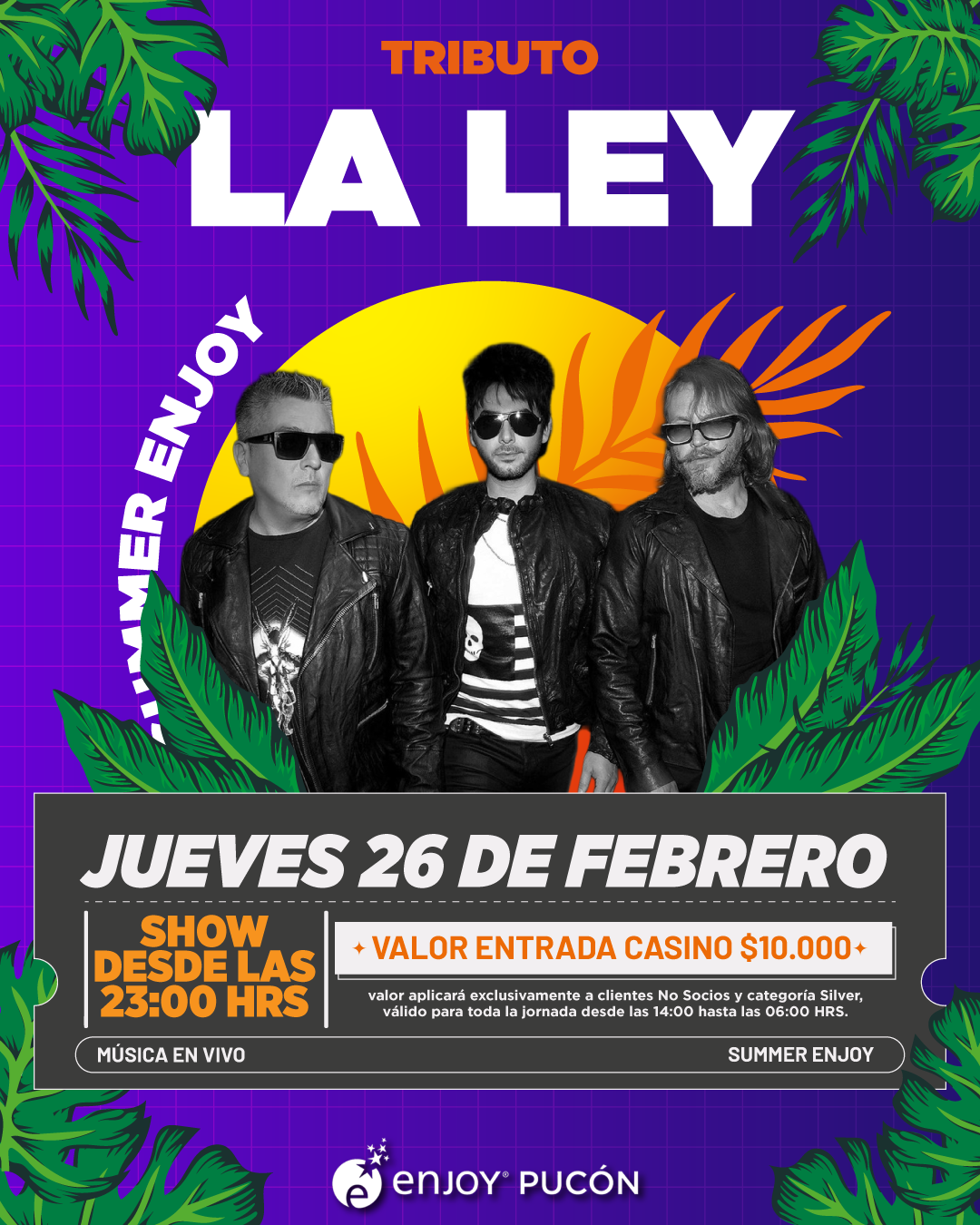 Afiche de 🎸TRIBUTO LA LEY EN ENJOY PUCON 🎶✨