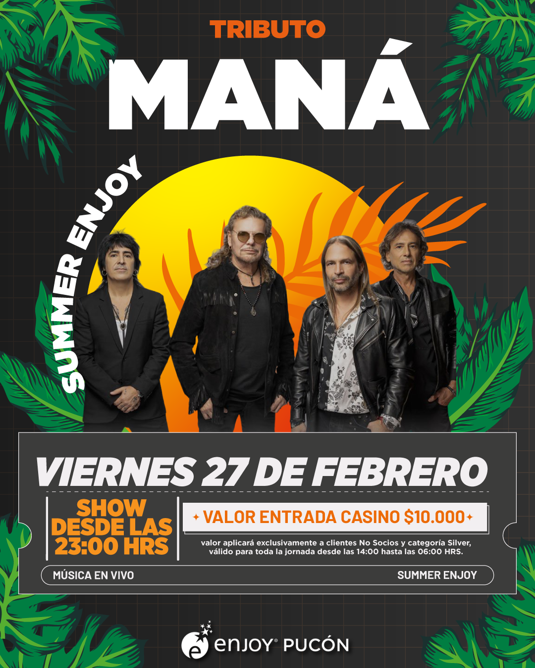 Afiche de 🎸🔥TRIBUTO MANA EN ENJOY PUCON 🌴
