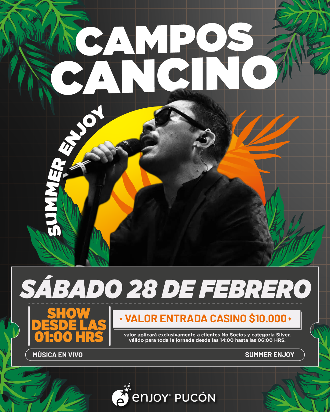 Afiche de 🎤🔥 CAMPOS CANCINO EN VIVO – SUMMER ENJOY 🌴