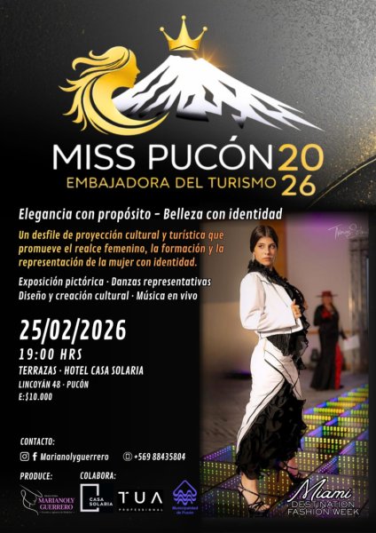 🌟👑 MISS PUCÓN 2026 👑🌟 💫 Embajadora del Turismo 💫