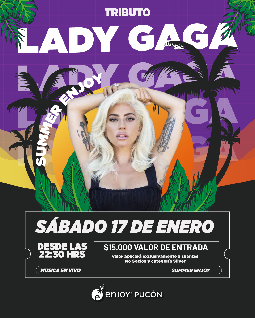 Afiche de 👑👠🎤 TRIBUTO A LADY GAGA – SUMMER ENJOY 🎤👠👑